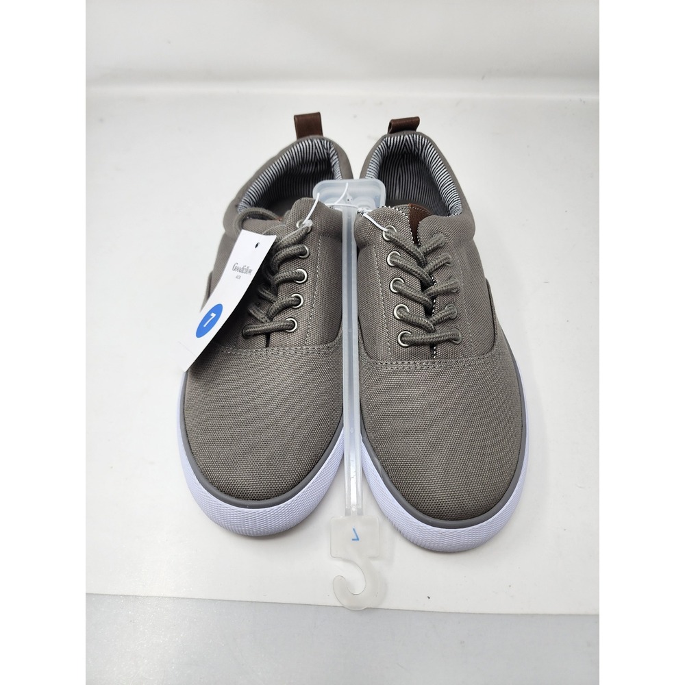 Goodfellow & Co Mens Brady Low Top Sneakers Gray Canvas Casual Shoes Size 7